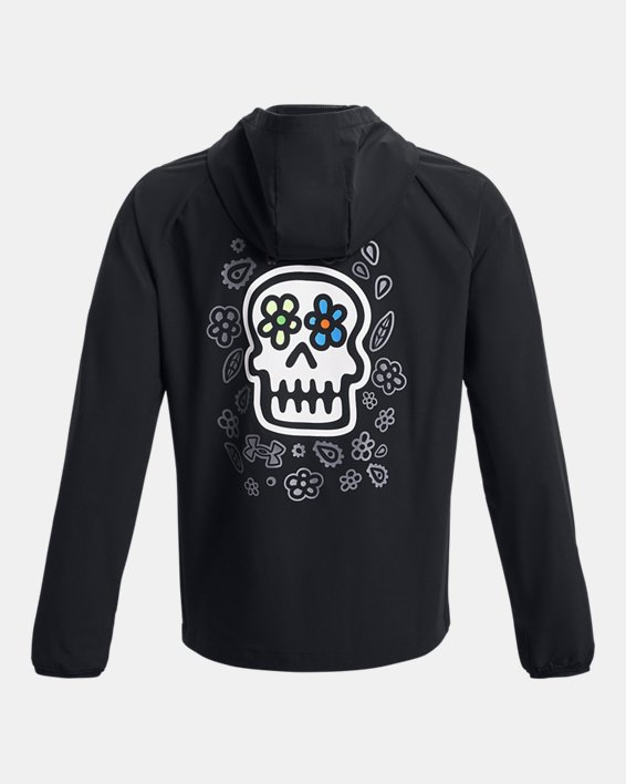 Cortavientos UA Stretch Woven Day Of The Dead para hombre, Black, pdpMainDesktop image number 7